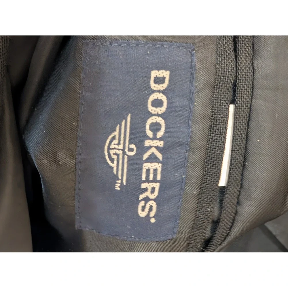VTG‎ Dockers Men's Black Blazer Jacket Size 46 L Long Business Casual Wool Blend - Picture 9 of 10